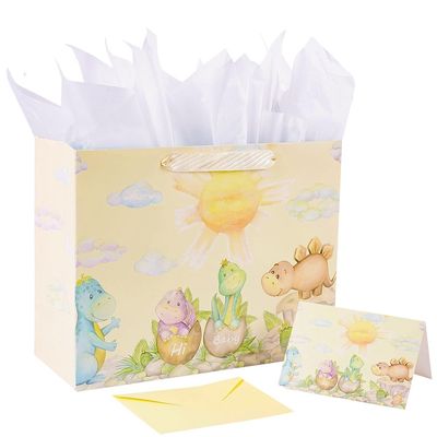 quality Sacchetti di carta da regalo a cartoni animati per neonati pieghevoli con il tuo logo sul cartone d'avorio factory